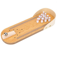 Bowling Toy Set Wooden Tabletop Mini Bowling Game For Children's Desktop Decoration