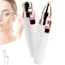 Precision Eyebrow & Facial Trimmer 2-in-1 Eyebrow Shaping And Facial Hair Removal Device For Women White