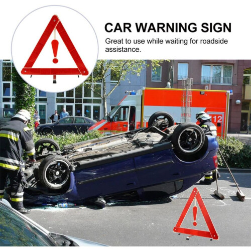 Foldable Car Safety Sign - Compact Multifunctional Warning Triangle for Breakdowns, Emergencies, Easy 1