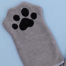 Cozy Towel for Dogs Gray with Hanging Handle, Thick Fabric, Warm and Dry After Bathing or Swimming