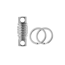 Keychain Titanium Alloy Mini Universal Swivel Ring with Wave Buckle Sandblasted High-End Spring Lock