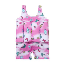 Kids Swimsuit with Buoyancy Aid UV Protection One-Piece Swimwear for Girls Size 100 Pink 01a Summer
