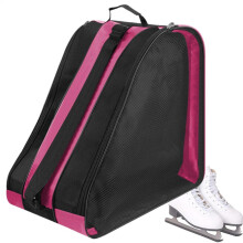 Ice Skates Bag Oxford Skate Shoe Storage Bag Three-Layer Ice Skating Bag Roller Skate Pink