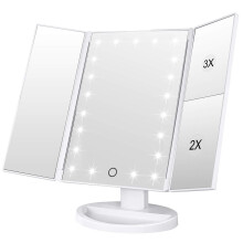 Elegant Illuminated Vanity Mirror, Adjustable Rotation, Touch Screen Control, Dual Power Supply