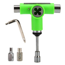 Skate Tool Portable Skateboard Wrench T/Y Wrench Lightweight Green for Roller Skate Wheels Bearings