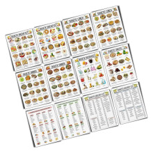 Diabetes Food List 12-Piece Set with Meal Planner, Grocery Shopping List, and Food Chart for Diabetics,