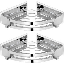 Corner Shower Caddy Shelf, Elegant Space-Saving Stainless Steel Bathroom Organizer With Hooks, Rust-Resistant Wall Mounted Storage For Shampoo And Soa