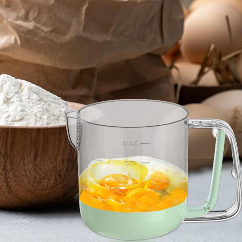 Egg Stir Cup Semi-Automatic Whisk Cup, Hand-Pressed Cream Beating Cup, Multifunction Hand Push Mixer, 2