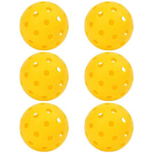 Pickleball 74 Mm Durable 40 Holes Outdoor Balls Pack Of 6 26G For Competition Yellow