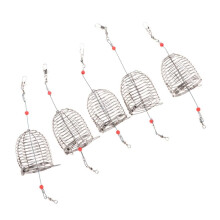 Bait Cage 5-Piece Portable Fishing Basket For Eels And Shrimp With Spring-Loaded Lid Robust And Durable