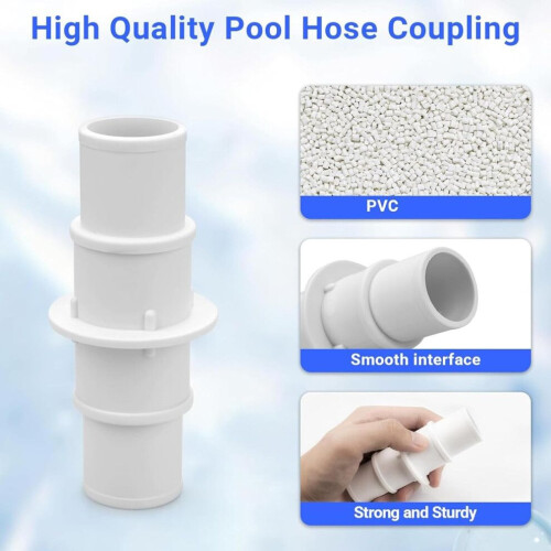 Pool Vacuum Hose Joint Adapter for Filter Pump Connection - 2 Sets, Easy-to-Use, Compatible with Standard 1