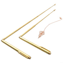 99.9% Copper Detector Rod With Pendulum Pendant, Retractable Probe For Treasure Hunt, Mineral Veins