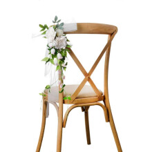 French Style Aisle Chair, Flower Backrest, Wedding Chair Backrest