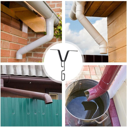 Copper V-style hook hanger | Lightweight gutter clip for rain chain adapters, easy to install, efficient 2