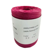 240m Natural Raffia Paper Yarn for Knitting - 100% Eco-Friendly Braided Cord Fiber for DIY Summer Bags
