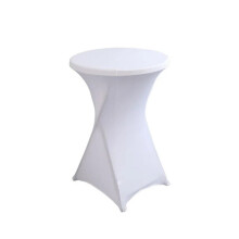 Round Cocktail Tablecloth Spandex Table Cover 80cm Round 110cm High White For Wedding Banquet Bar Hotel