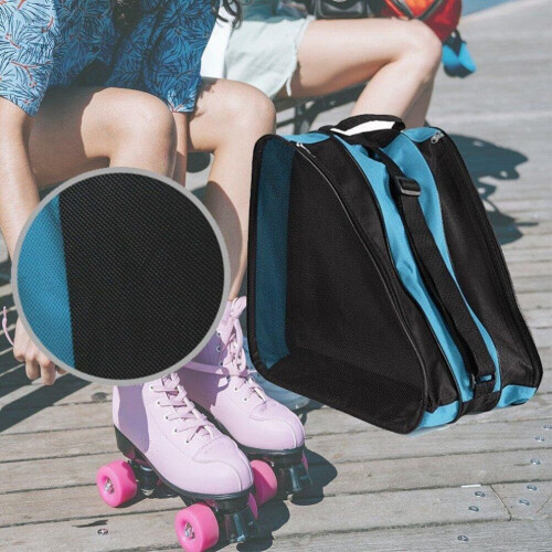 Inline Roller Skating Shoe Bag Durable Nylon, Blue, Unisex, Adjustable Shoulder Strap, For Inline Skates, 1