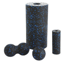 Foam Fascia Roller Set with Yoga Massage Balls, Deep Tissue Muscle Massager Kit, Blue Hollow Foam for