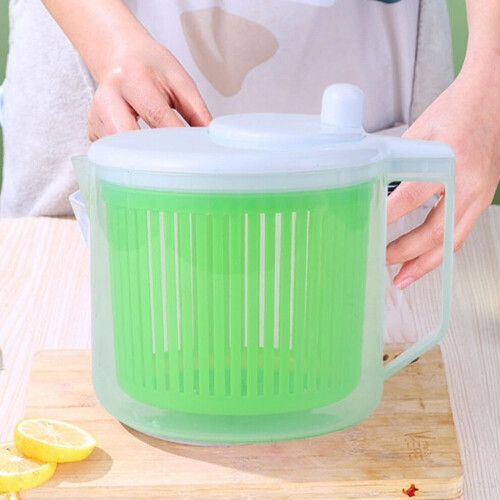 Efficient Hand Crank Salad Spinner and Vegetable Dehydrator Manual Kitchen Drying for Vegetables and 2