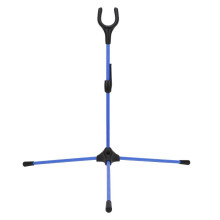 Bow Stand, Folding Recurve Bow Stand Holder Archery Straight Bow Stand for Hunting Outdoor Sports (Blue,