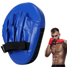 Boxing Gloves – Curved Strike Pads for Kickboxing, Thick Shock-Absorbing Training Gloves in Blue with