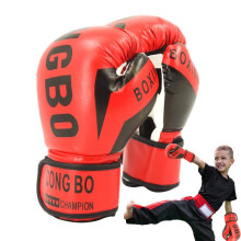Punching gloves 6oz Junior Boxing gloves High elasticity Foam padding Punching bag gloves Red