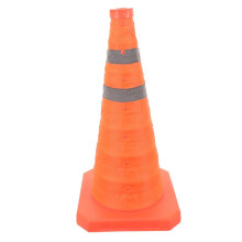 Collapsible Traffic Cone with Reflective Stripes for Road Safety, Emergency Use, and Parking Management
