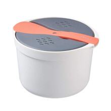 2L Multifunctional Steamer and Rice Cooker with Filter Cover for Microwave and Home Kitchen Cooking