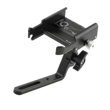 Bicycle phone holder, 360 degree rotatable, for handlebars, clip stand