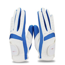 Golf Gloves for Children - 1 Pair Breathable Soft Fabric Left Right Hand Glove in Blue Pink, Size L