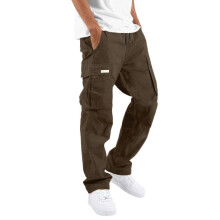 Men's Cargo Pants Motorcycle Jeans Short With Elastic Waistband Summer Jogging Pants Camouflage A4-brown