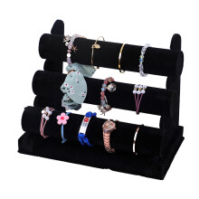 Elegante organizador de joias, vitrine de joias multinível com design desmontável para uso versátil em lojas ou residências.