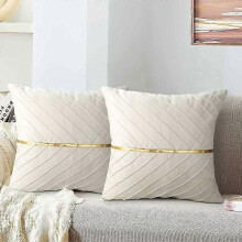 Coussin Beige Velours 45 x 45 cm Dcorative Coussin de Canap Taie d'oreiller Decoration Doux Oreiller Coussin de Sige pour Salon Chambre Bureau Voiture