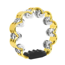 Metal Bells Handheld Tambourine Double Row Flower Shape Percussion Drum Instruments for Parties and