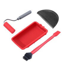 Multi-Purpose Glue Applicator Set Silicone Roller Brush, Spreader Tray Woodworking Crafts Nonstick Coating