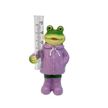Charm Rain Gauge for Garden Decoration, Frog Design, Accurate Weather Measurement, Outdoor Lawn Ornament