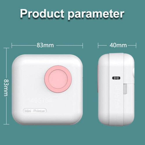 Portable Mini Thermal Printer Bluetooth Inkless Printing For Students App-B Compatible Easy Install 2
