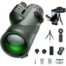 360 Monocular Stethoscope 80*100 Green, Long Range Night Vision Monocular with Smartphone Adapter