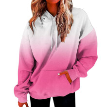 Women's Oversized Hooded Sweatshirt Pullover with Gradient Color, Long Sleeve Shirt with Pockets for