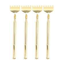 FlexiGrip Rugkrabber van roestvrij staal, intrekbaar krabinstrument voor verlichting van jeuk, draagbaar met zakclip (set van 4)
