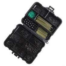 301-Piece Carp Fishing Tackle Set, Stainless Steel and Rubber Hooks, Beads, Clips, Swivels for Effective