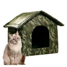 Outdoor Cat House Insulated Waterproof, Indoor Outdoor Weatherproof Cat House, Collapsible Pet Pad