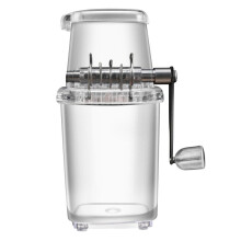 Manual Ice Crusher Transparent Ice Shaver Hand Crank Non-Slip Handle Openable Lid Crushed Ice Maker
