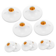 Flat Lamp Holder E27 Bulb Socket 10pcs Plastic Base for LED Light Bulb Replacement Compatible with Standard