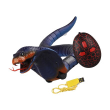 RC Snake Toy - Electric Rattlesnake Toy with Realistic Motion, USB Charging, Blue Color, Ideal for Halloween