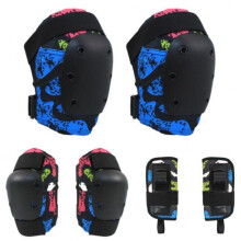 Roller Protective Gear Set for Kids, Wrist Guards, Knee and Elbow Pads, Blue Skating Equipment for Cycling