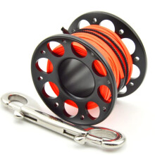 15m Mini Diving Spool Finger Reel Aluminum Alloy For Freediving With Carabiner Hook Dive Reel