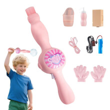 Bubble Machine Pink LED Bubble Wand For Fog Bubbles Electric Blower Beach Toy Garden Pool Backyard Use