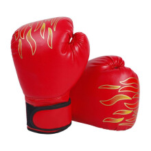 Kickboxing Gloves 2 Pcs Set With Full Wrist Support Professional PU Leather Sparring Boxing Gloves Red