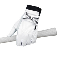 Golf Glove Women Breathable Real Leather Sports Mittens Size 19 White Pair for Comfortable Grip and